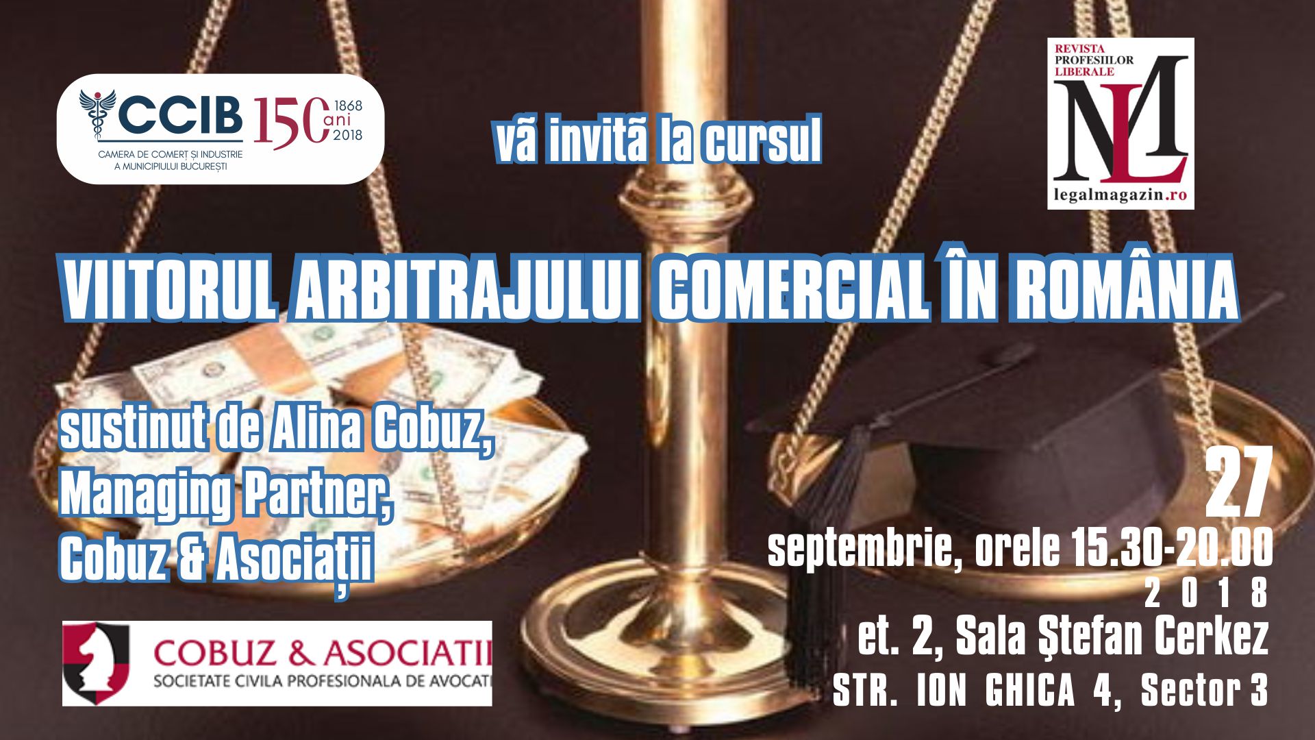 banner VIITORUL ARBITRAJULUI IN Romania septembrie 2018